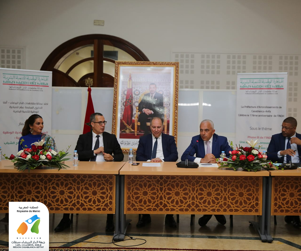 La Préfecture d’arrondissements de Casablanca-Anfa a organisé, mercredi 18 mai 2022, une cérémonie à l’occasion de la célébration du 17e anniversaire du lancement de (INDH)